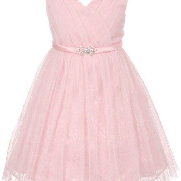 Little Girls Sleeveless VNeck Easter Wedding Party Birthday Flower Girl Dress - Picture 2 of 5